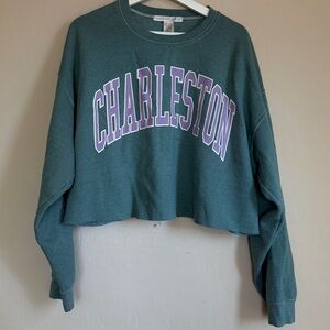 Charleston Green Purple Crewneck Graphic Sweatshirt Altar’d State Women’s L XL